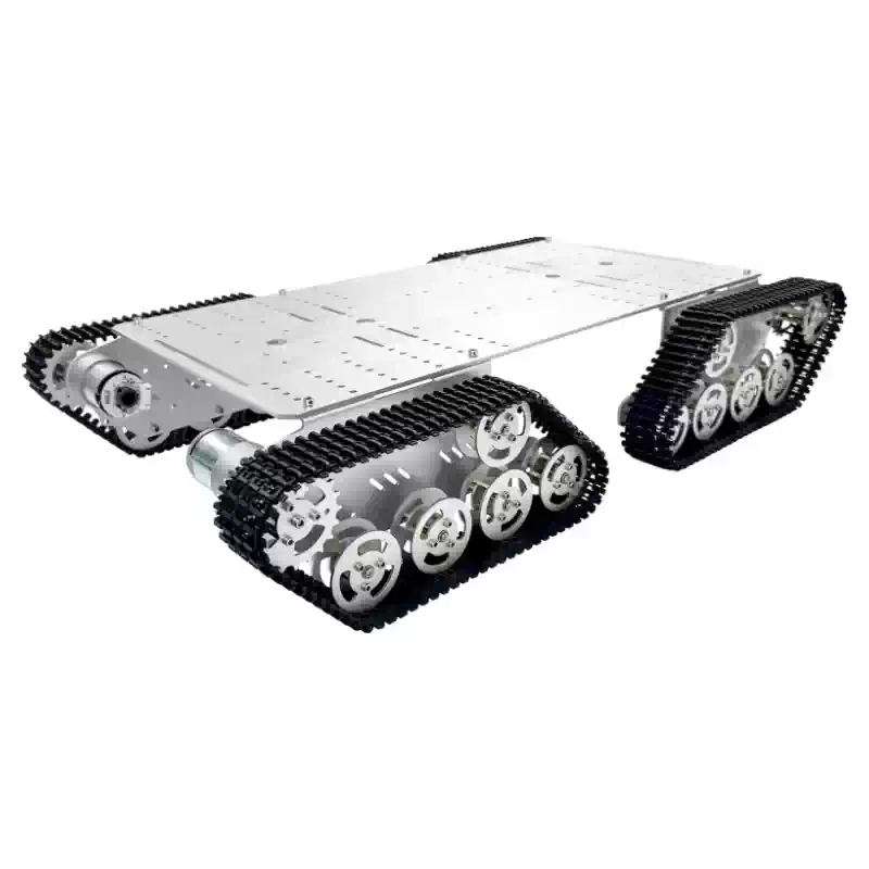 4-ajamiga metallist roomikuga nutika roboti šassii