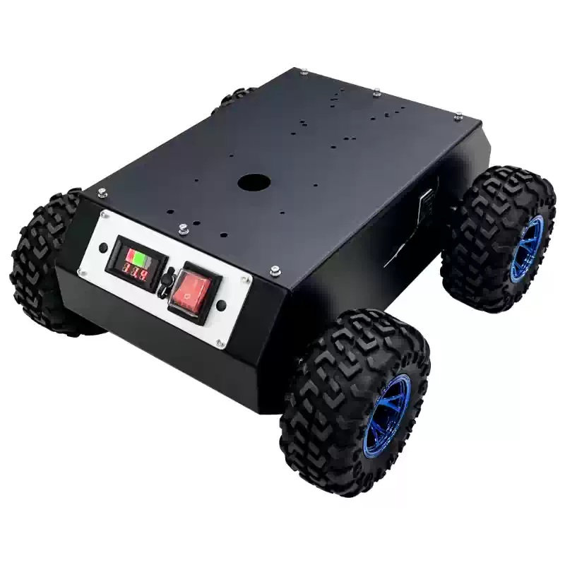 4WD suletud terasest ratastega roboti šassii