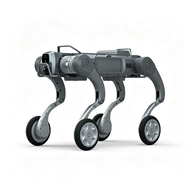 Hübriidrataste jalgadega robotšassii neljajalgne robotkoer